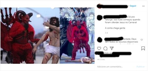 Publicação no Instagram